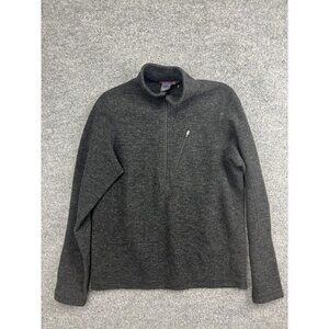 Ibex Sweater Mens Small Gray Merino Wool 1/4 Zip Mock Neck Pullover USA